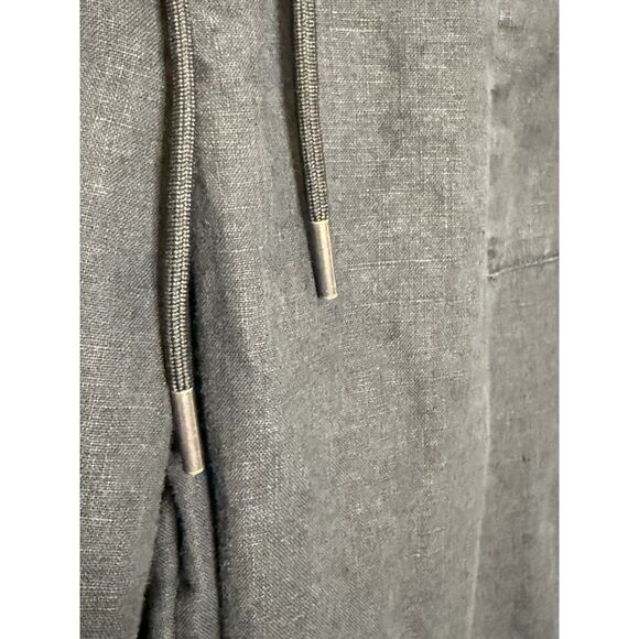 Athleta Size L Retreat Wide Leg Mid Rise Linen Pants Black 851038 Large - Picture 4 of 11